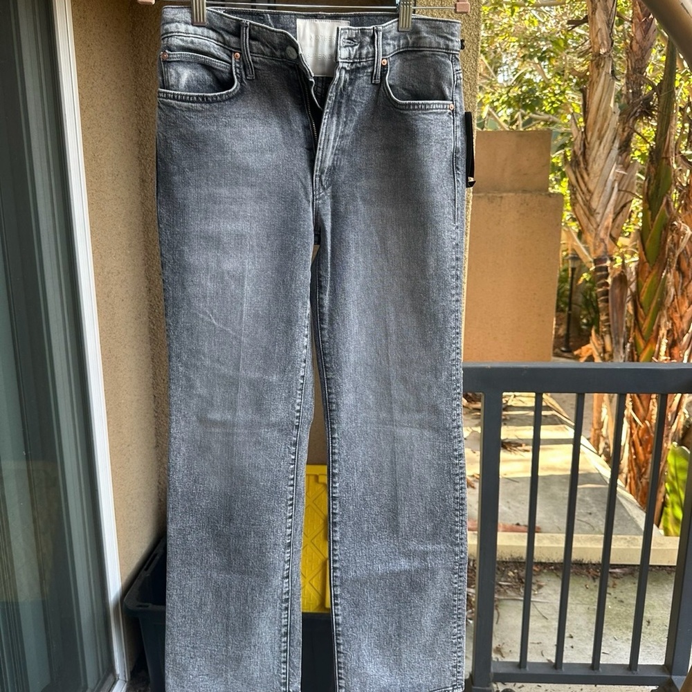 MOTHER Charcoal Straight Jeans
